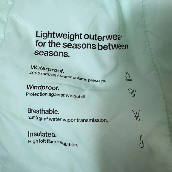 RAINS Fuse Bomber Jacket Large Color Mineral (Mint Green Like) New with Tags - Picture 6 of 7